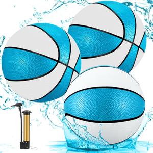 Jenaai 3 Pcs Pool Basketball 9'' Water Basketball Bulk with Pump for Swimming Indoor Mini Hoop Waterproof Pool Party Game Toy Gift