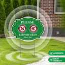 2 Pack Keep Off Grass Sign with Metal H-Stake, 14"X10" Dog Signs No Pooping and Peeing, be respectful to your lawn yard, Double Sided, Corrugated Plastic, Waterproof, Outdoor Use