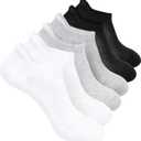 6 Pairs Mens Womans Mixed Ankle Socks Athletic running, cycling, and walking Cushioned Sole Socks With Tab US 6-9