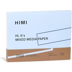 HIMI Mixed Media Sketchbook Paper, 9 x 12 inches, 90 Sheets (110.5lb/ 180gsm) Heavyweight Sketching Paper for Watercolor, Gouache, Marker, Painting, Drawing, Sketching, Wet and Dry Media