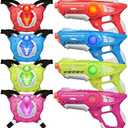 ZIFFY Laser Tag Guns Set of 4 with Vests, Multi-Functional Laser Tag Indoor&Outdoor Family Games, Birthday Gift, Group Activity, Ages 8+(Multi-Color)
