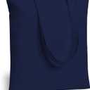 TOPDesign 6-Pack Economical 16"x15" Navy Blue Cotton Tote Bag, Lightweight Medium Reusable Grocery Shopping Cloth Bags, Suitable for DIY, Advertising, Promotion, Gift, Activity
