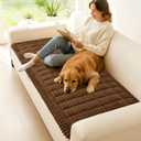 hyha Couch Covers for Dogs Washable, Non Slip Plush Dog Sofa Protectors, Fuzzy Pet Couch Covers for 3 Cushion Sofa Pet Friendly (Brown, 27.6" x 70.9")