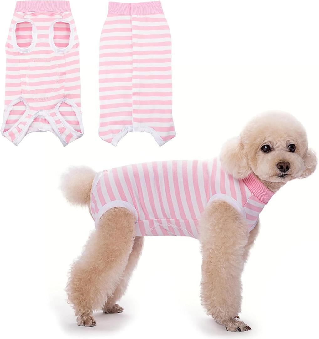 Coppthinktu Recovery Suit for Dogs After Surgery, Dog Onesie Surgery Recovery Suit for Female Spay, Soft Male Surgical Pajamas Bodysuits for Small Medium Puppy to Anti Licking Dog Cone Alternative S