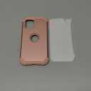 IDweel for iPhone 12 Case with Screen Protector, for iPhone 12 Pro Case, 3 in 1 Shockproof Slim Fit Hybrid Heavy Duty Hard PC Cover Soft Silicone Bumper Full Body Anti-Fingerprint Cover,Rose Gold