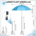 Abbylike 1 Pack 41 Inches Larger Plant Umbrellas for Outdoor 50.7 Inches Higher Adjustable Angles Shade Umbrella with Black Glue Coating 4-prong Base Sun Protection for Potted Plants Garden Bed(Blue)