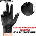 GLOVEWORKS Black Nitrile Gloves 5 Mil Disposable, Latex Free, Textured Grip for Food Service, Cooking, Professional Cleaning, Size M, Case of 1000