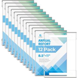 12 Pack 8.5x11 Acrylic Sign Holder Wall Mount, Plastic Wall Signs Acrylic Frame Photo Menu Flyer Display Holders with Adhesive Tape for Office, Home, Store, Restaurant - No Drilling