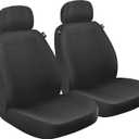 Dickies 2-Piece Deluxe Vegan Leather Seat Covers, Black, Universal