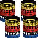 24 Pieces Gym Party Wristbands Rubber Bracelets - Weightlifting Weight Lifting Cross Fit Fitness Birthday Party Favors Supplies Decorations Goodie Bag Favor Stuffer Stretchable Silicone Wristband