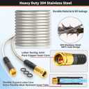 Metal Garden Hose 150FT Heavy Duty Lightweight 304 with Brass Nozzle,Durable Fittings,No Kink & Tangle,Puncture Resistant,Easy to Use & Store for RV,Outdoor, Yard,Ligh (150ft)