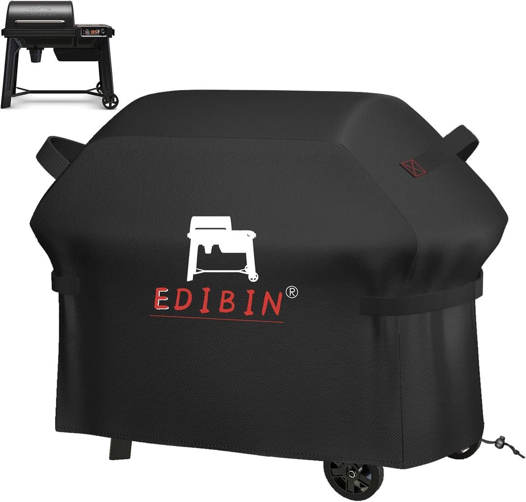 Grill Cover for Traeger Grills Woodridge Electric Wood Pellet Grill, BAC761 Woodridge Grill Cover for Traeger TFB86MLH, 600D Heavy Duty Waterproof Full Length Cover, 52" L x 27" W x 46" H