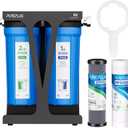 PUREPLUS RV Dual Stage Water Filter System with Grooved Sediment and Carbon Cartridges, NSF/ANSI 42 Certified, Stainless Steel 3/4" Fittings, Reduces Sediment, Chlorine, Odors and More