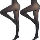 Yilanmy Sparkly Tights for Women Lurex Metallic Shimmer Tights, 50D High Waist Glitter Pantyhose 2 Pairs (Small-Medium, Black(silver)*2)