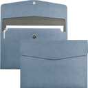 VANRA 1 Piece PU Leather Envelope File Folders A4 Paper Document Filing Envelope Document Organizer Leather Portfolio Folder Holder with Magnetic Closure (Blue)