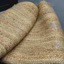 GRUHUM Jute Area Rug 8'x10'ft Natural Fiber Handwoven Solid Braided Farmhouse Rug Boho Reversible Durable Rustic Eco Friendly Large Carpet, Living Room Bedroom Dining Room Hallways Kitchen Entryway