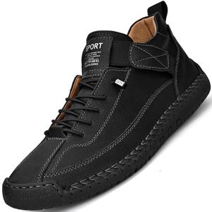 LZDZN Mens Leather Shoes for Men Loafers Casual Dress Driving Men's Boat Black Brown Khaki Blue Green Big Size Male Handmade Fashion (8.5)