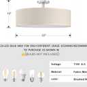 4 Light 20 Inch Semi Flush Mount Close to Ceiling Light Fixture,Off White Fabric Shade Brushed Nickel Finish for Bedroom,Living Room,Dining Room Hallway