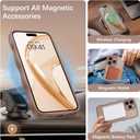 VENINGO for iPhone 15 Pro Case, Magnetic Slim Wave Translucent Matte Mag-Safe Invisible Ring Stand Shockproof Phone Cover Mag-Safe for iPhone 15 Pro 6.1", Desert Brown