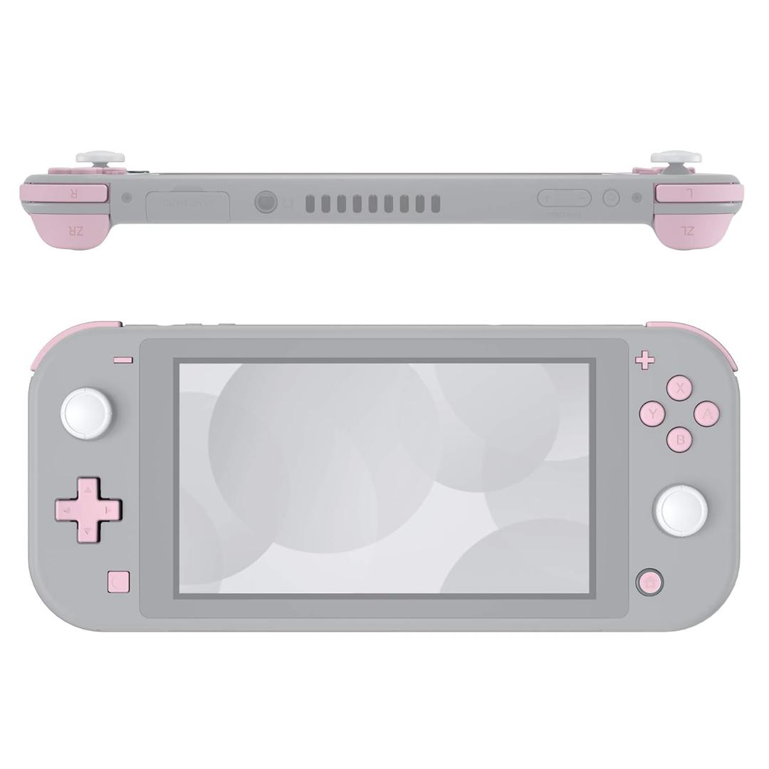 eXtremeRate Cherry Blossoms Pink Replacement ABXY Home Capture Plus Minus Keys Dpad L R ZL ZR Trigger for Nintendo Switch Lite, Full Set Buttons Repair Kits with Tools for Nintendo Switch Lite