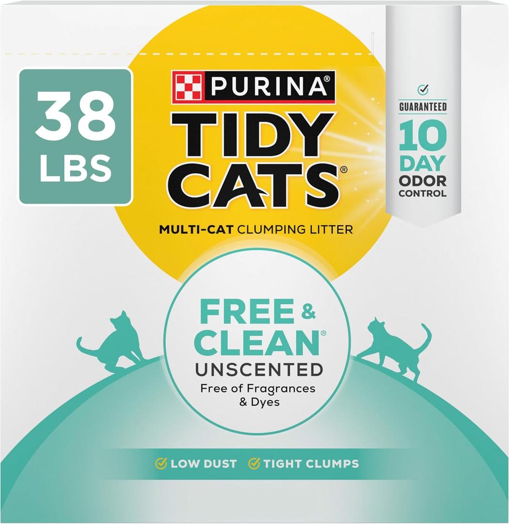 Purina Tidy Cats Free and Clean Unscented Cat Litter - 38 lb. Box(Pack of 1))