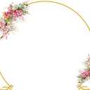 Wokceer Round Backdrop Stand 8FT Gold Wedding Arch Metal Circle Balloon Arch Stand for Birthday Party Wedding Bridal Shower Anniversary Ceremony (8 FT)