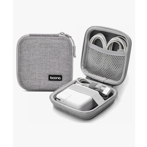 Small Travel Carrying Storage Case, 4.4"x4.4" Charger Organizer, Pouch compatible with MacBook Power Adapter, Laptop Accessories Cables, Cords, USB Drives, Earphones