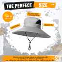 Oversize Sun Hat Men XXL Wide Brim Bucket Hat Big Head Waterproof UPF 50+ Summer Sun Cap for Fishing Hiking Safari (Light Grey)