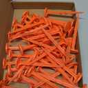 Nuanchu 50 Pcs 5 Inch Low Profile Survey Markers Hi-vis Line Yard Property Marker Survey Stakes for Patios, Lawn Edges, Gardens, Paver Landscape Fabric Tarps Weed Barriers (Orange,5 x 1.5 Inches)