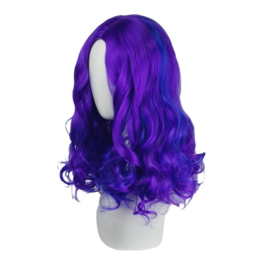 Purple Mixed Blue wig Halloween Costume Cosplay Synthetic Wave Wig