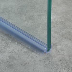 Frameless Shower Door Bottom Seal for 3/8" (10mm) Thick Glass, 36" Long, Clear Vinyl, No Adhesive Required, Stops Leaks (Clean)