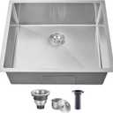 MENATT 25 Inch Undermount Kitchen Sink, 25 x 22 Inch 304 Stainless Steel Handmade Single Bowl Kitchen Sink, Brushed