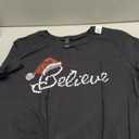 Shiny Believe Merry Christmas Santa Claus Red Hat TShirt, Size: 2XL