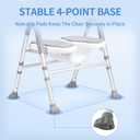 Foldable Shower Chair for Inside Showe Non-Slip Portable Shower Seat for Elderly and Disabledwith U-Shape Cutout 5-Level Height Adjustment for Seniors, Handicap, Pregnant, Gray
