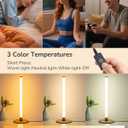 EDISHINE Modern Table Lamp, LED Slim Bedside Lamp with 360 Illumination, Stepless Dimming & 3 Color Temperature, Nightstand Lamp for Bedroom, Living Room, Gold