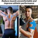 lasuroa 16 Pcs Shoulder Support Tape, Waterproof & Breathable Precut Kinesiology Kinetic Tape Elastic Athletic Sticker for Muscle Shoulder Support Sports & Physical Relaxation