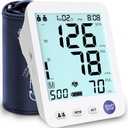 ADKING Upper Arm Blood Pressure Monitor Home Use LCD Backlit Screen,Large Cuff,2 User Mode 500 Memories,Two Power Options,4xAAA Batteries (Light Blue)