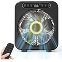 Table Fan, 9600mAh Rechargeable Box Fan, Quiet Running, Fast Cooling 10" Desk Table Fan with Remote, 6 Speeds, 3 Modes, Smart Temperature, Timer, Light, Washable - Bedroom Office Desktop Household