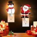 2 Pack Christmas Night Light Plug into Wall Snowman and Santa Lamp Decor Gifts Soft LED Illumination Xmas Room Decor for Home Hallway Stairway Kitchen Corridor Christmas Decoration