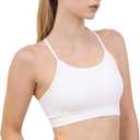 Double Couple Women Y Back Sports Bras for Women Thin Strap Workout Fitness Gym Yoga Fitness Bra (S)