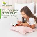 Four Seasons Essentials Twin Size Waterproof Mattress Protector - Cooling Viscose derived from Bamboo Fitted Sheet Mattress Cover - Quilted Jacquard Pad Protects from Dust Allergens (White)