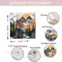 Mountain Canvas Wall Art Set of 3, Boho Sun Forest Abstract Nature Landscape Artwork Wall Decor, Watercolor Posters Prints Painting Picture Artwork for Living Room Bedroom Office 12 x16 In Unframed