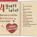 2 x Happy 4 Year Anniversary Card for Girlfriend Boyfriend, Fourth Wedding Anniversary Card for Wife Husband, Romantic Four Year Love Cards Gift for Him Her, Sweet Marriage Milestone Gift