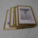 upsimples 8x12 Picture Frame Set of 5, Display Pictures 6x8 with Mat or 8 x 12 Without, Wall Gallery Photo Frames, Gold