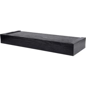 HIGH & MIGHTY 515602 Modern 18" Floating Shelf Holds up to 15lbs, Easy Tool-Free Dry Wall Installation, Flat, Retail Packaging, Black