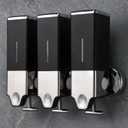 3 x 500ml per Cup Wall Mounted Manual Soap Dispenser for Home, Bath, Kitchen, Hotels, Restaurants, Shower and Lotion Dispenser (Black)