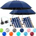 2 PACK Beach Umbrella with Clamp, 360 ° Adjustable Umbrellas for Chair, UPF50+ Umbrella for Beach Chair, Patio Chair, Wheelchair, Camping Chair, Golf Carts (Chair Not Included)