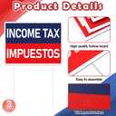 Jetec 3 Piece Tax Service Yard Sign 16"x12" Income Tax Impuestos Yard Sign with Stakes, Double Sided Printed Arrow Directional Signs for Season Outdoor Advertising & Lawn Business Signage