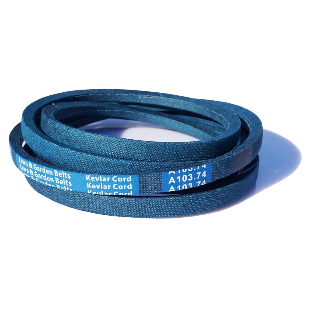 A103.74 Riding Mower Lawn Tractor Deck Belt with Kevlar Cord Replaces John Deere GX20072 GY20570 UC32283 Fits for John Deere 102 105 115 125 135 107S D100 D105 D110 D120 D125 Lawn Tractors