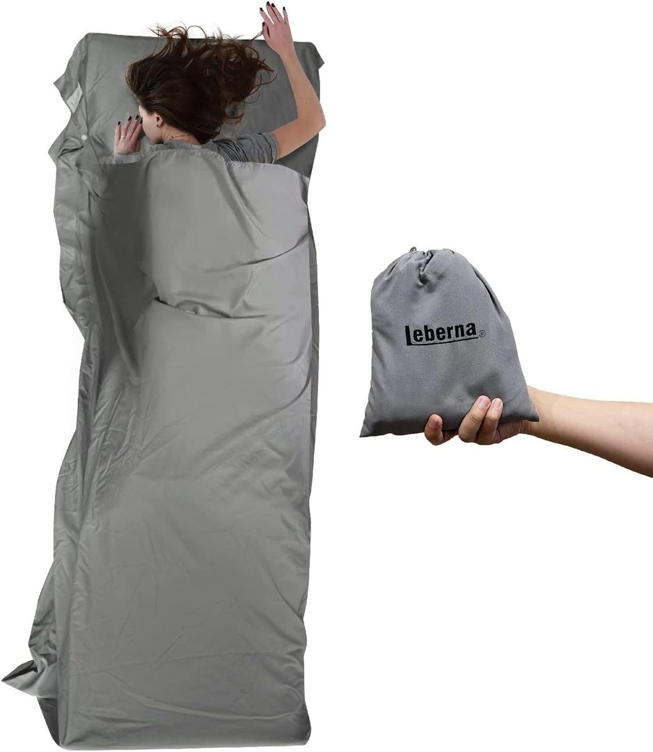 Sleeping Bag Liner Ultralight Adult Sleep Sack Travel Sheets for Hotel Sleeping Bags for Adults Liners Sheet Cotton Lightweight Camping Inner Hostel Fresh Back Backpacking NO Zipper Traveling Bed (X-Large)